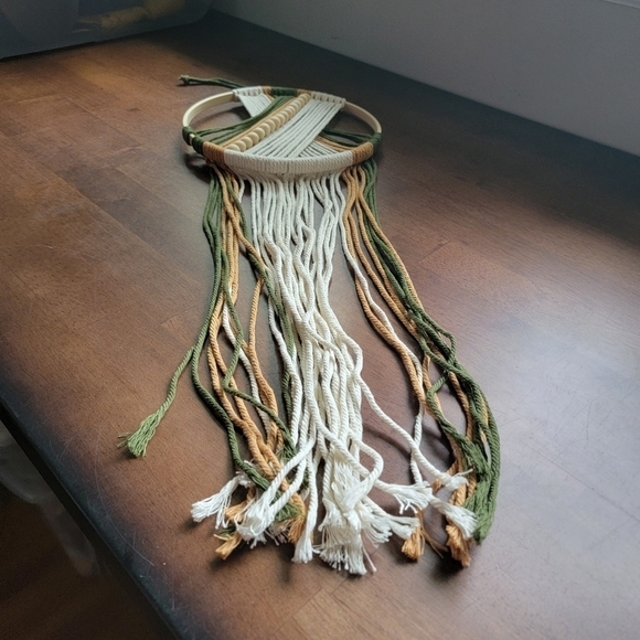 Beaded Macrame Boho Fringe Tassel Wall Art Hanging Decor - Picture 9 of 13